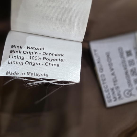 Luxurious Coat By MANAKA, NWT Women's Real Mink Fur, Scanbrown, Sz S - Picture 15 of 15